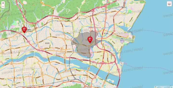 徳島県のコメリの店舗地図