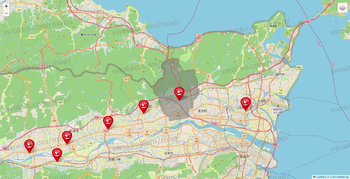 徳島県のコメリの店舗地図