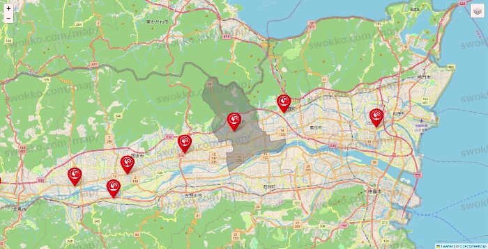 徳島県のコメリの店舗地図