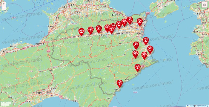 徳島県のコメリの店舗地図