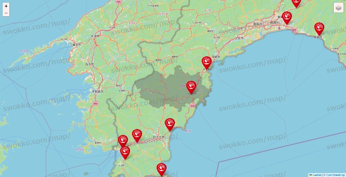 高知県のコメリの店舗地図