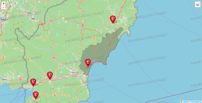 高知県のコメリの店舗地図
