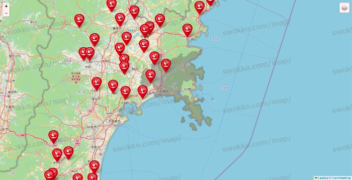 宮城県のコメリの店舗地図