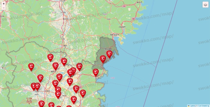 宮城県のコメリの店舗地図