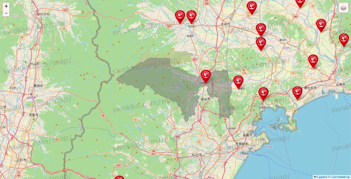 宮城県のコメリの店舗地図