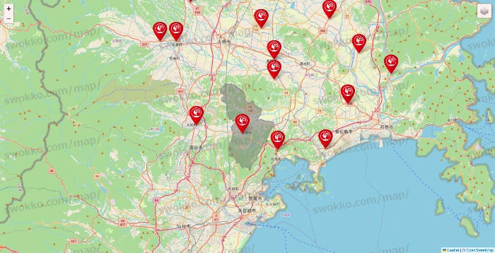 宮城県のコメリの店舗地図
