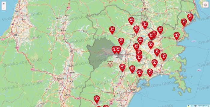 宮城県のコメリの店舗地図