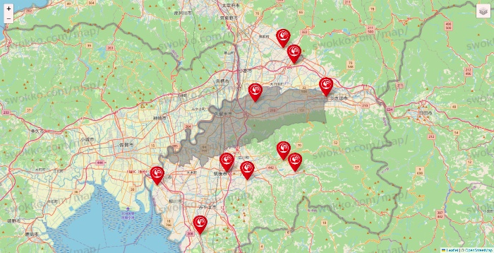 福岡県のコメリの店舗地図
