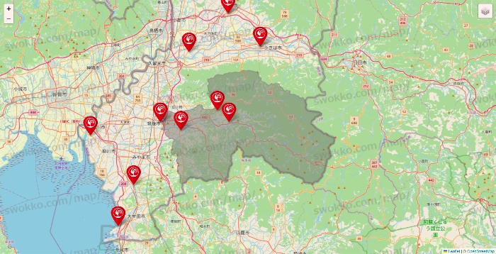 福岡県のコメリの店舗地図