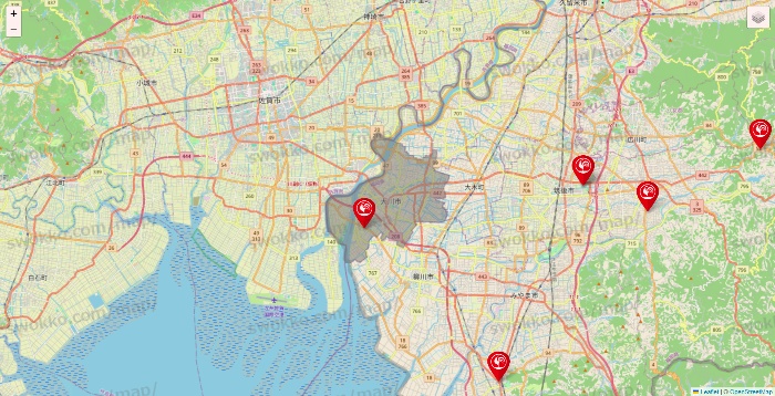 福岡県のコメリの店舗地図