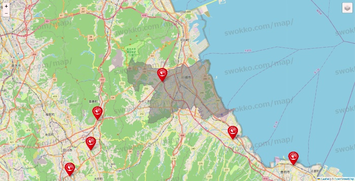 福岡県のコメリの店舗地図