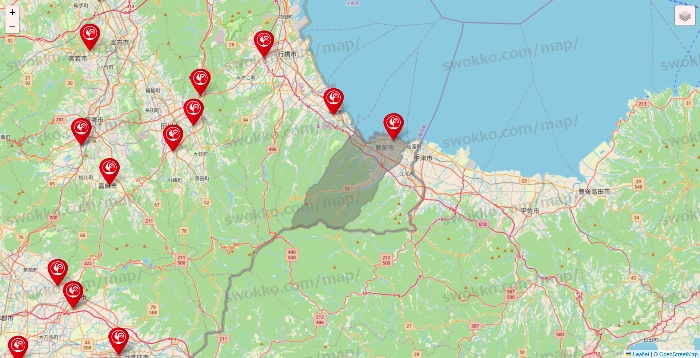 福岡県のコメリの店舗地図
