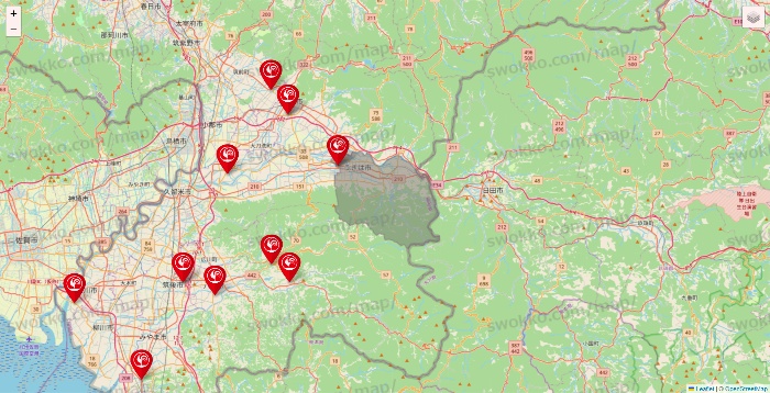 福岡県のコメリの店舗地図