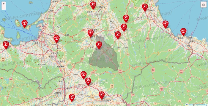 福岡県のコメリの店舗地図