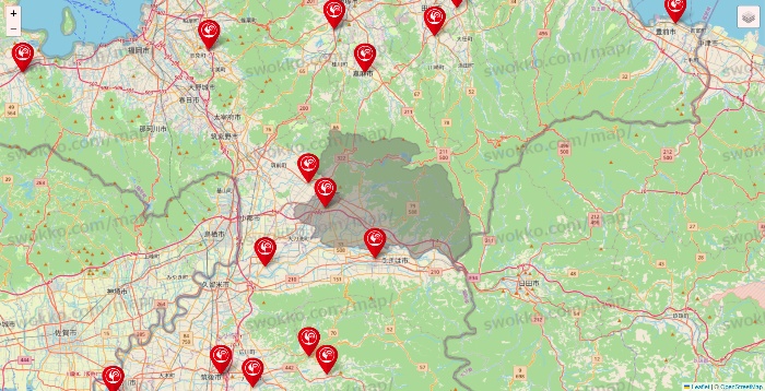 福岡県のコメリの店舗地図