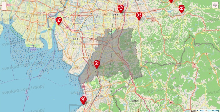 福岡県のコメリの店舗地図