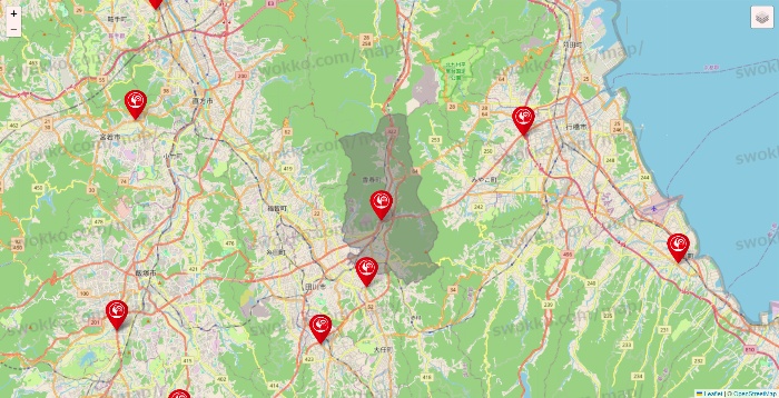 福岡県のコメリの店舗地図