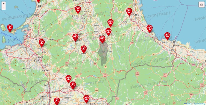 福岡県のコメリの店舗地図