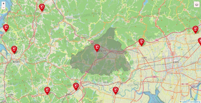 佐賀県のコメリの店舗地図