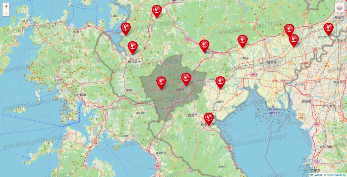 佐賀県のコメリの店舗地図