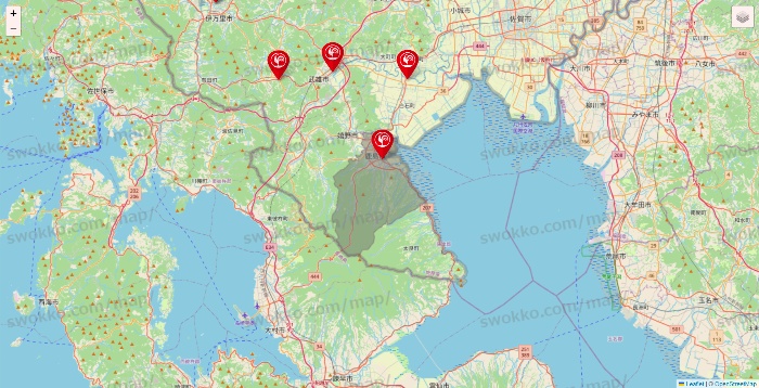 佐賀県のコメリの店舗地図