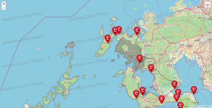 長崎県のコメリの店舗地図