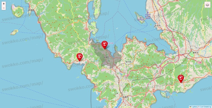 長崎県のコメリの店舗地図