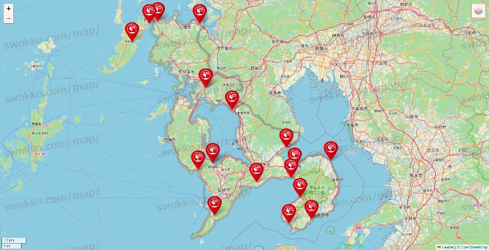 長崎県のコメリの店舗地図