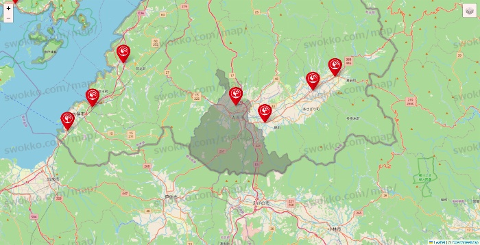 熊本県のコメリの店舗地図
