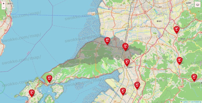 熊本県のコメリの店舗地図