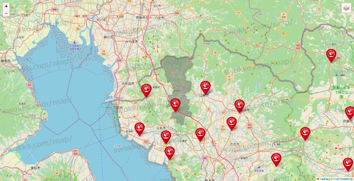 熊本県のコメリの店舗地図