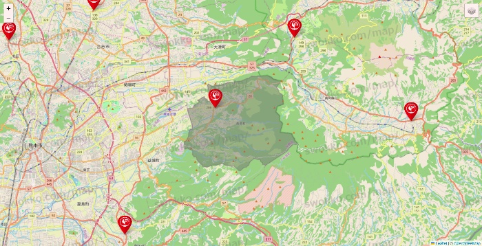 熊本県のコメリの店舗地図
