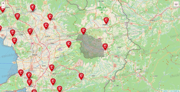 熊本県のコメリの店舗地図