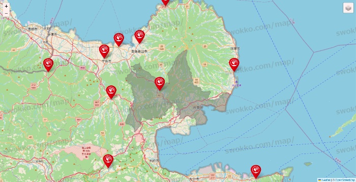 大分県のコメリの店舗地図