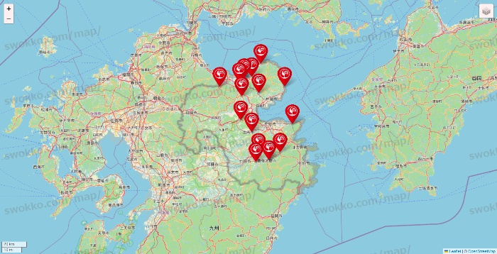 大分県のコメリの店舗地図