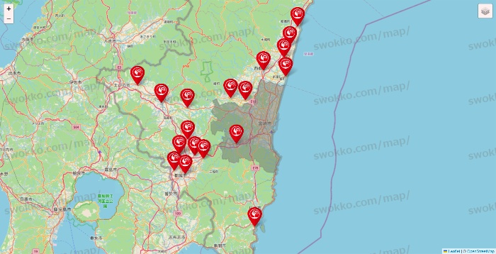 宮崎県のコメリの店舗地図
