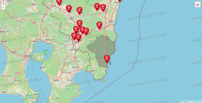 宮崎県のコメリの店舗地図