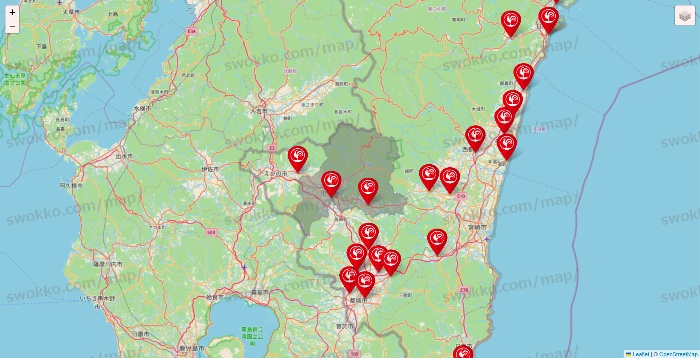 宮崎県のコメリの店舗地図