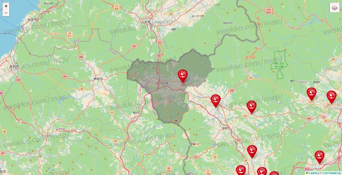 宮崎県のコメリの店舗地図