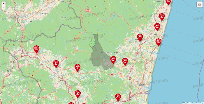 宮崎県のコメリの店舗地図