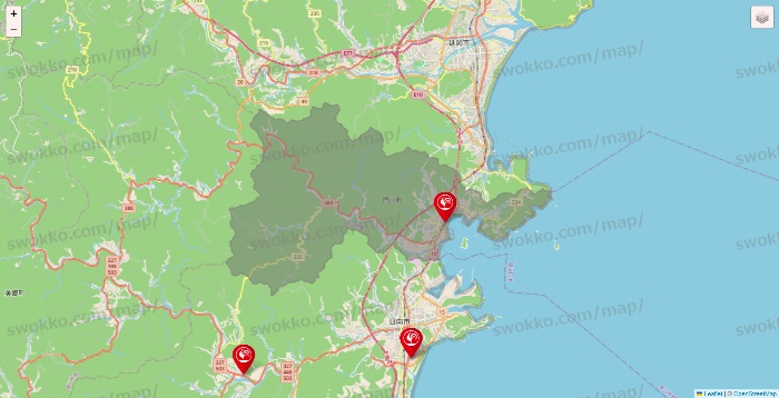 宮崎県のコメリの店舗地図