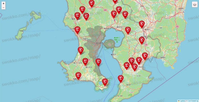 鹿児島県のコメリの店舗地図