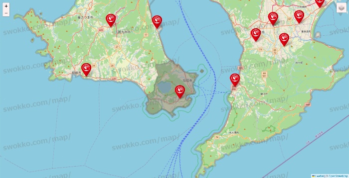 鹿児島県のコメリの店舗地図
