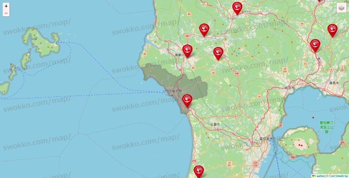 鹿児島県のコメリの店舗地図