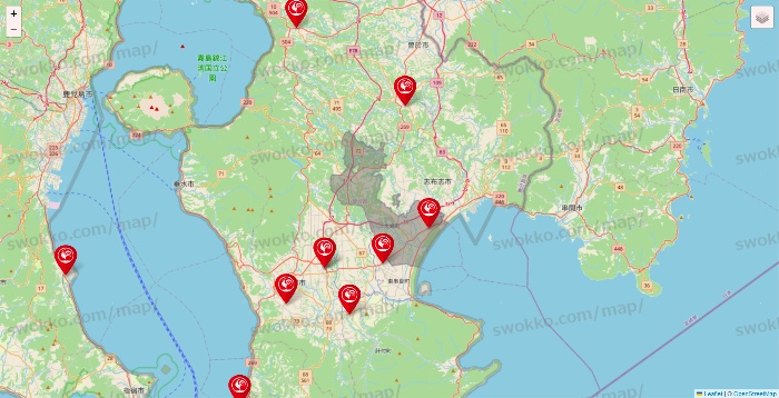 鹿児島県のコメリの店舗地図