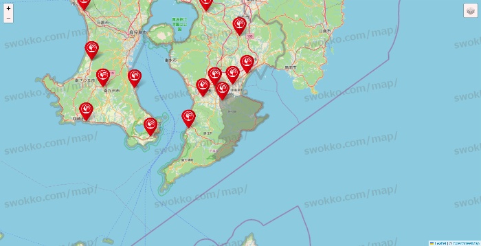 鹿児島県のコメリの店舗地図