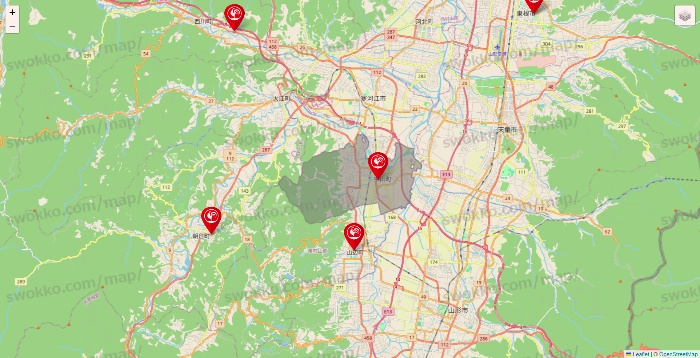 山形県のコメリの店舗地図