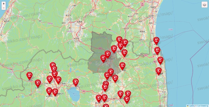 福島県のコメリの店舗地図