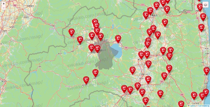福島県のコメリの店舗地図