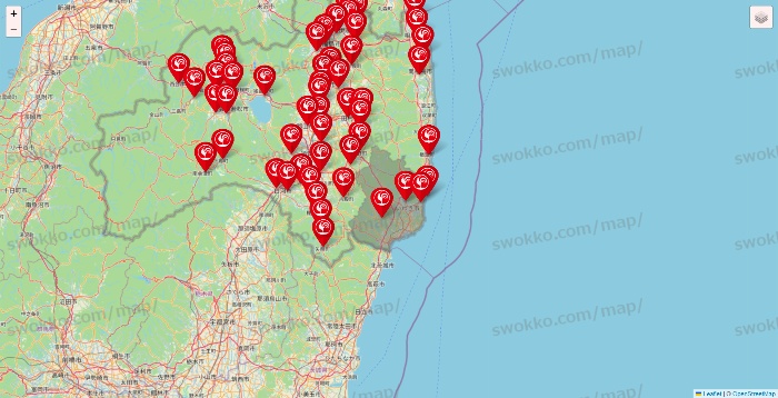 福島県のコメリの店舗地図